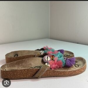 SAM EDELMAN Boho Seashell Thong Sandals - Size 6